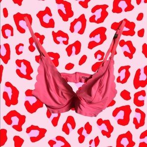 Neon peach scalloped bralette